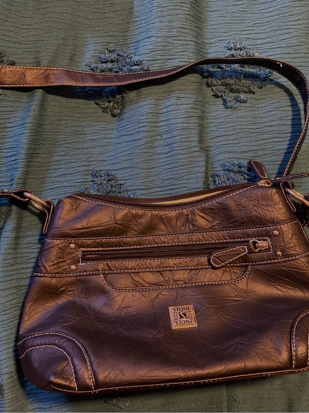 Stone & Co. Black Faux Leather Crossbody Purse